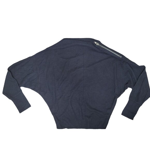 We the free free people Asymmetrical Black Long Sleeve Top with zipper accent xs - Picture 5 of 7